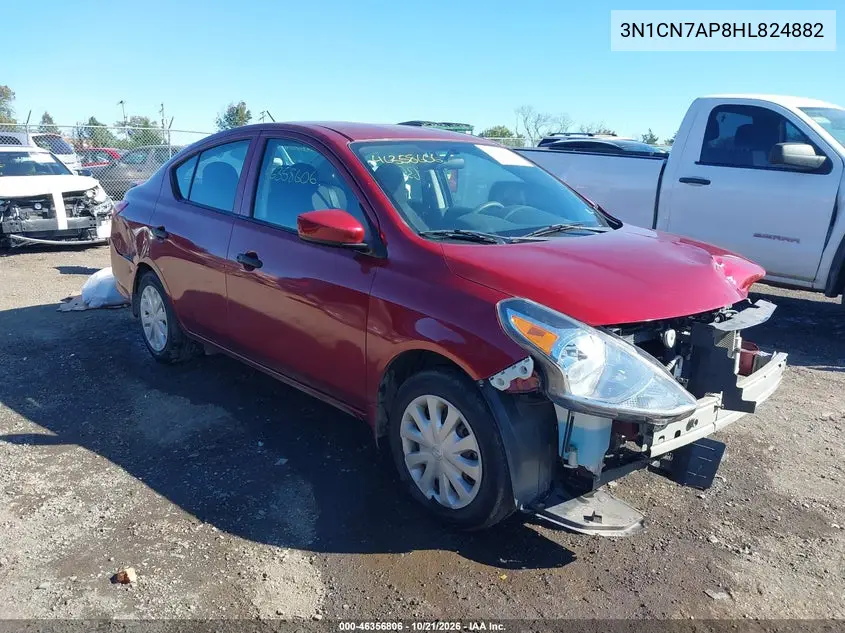 NISSAN VERSA 2017, VIN 3N1CN7AP8HL824882