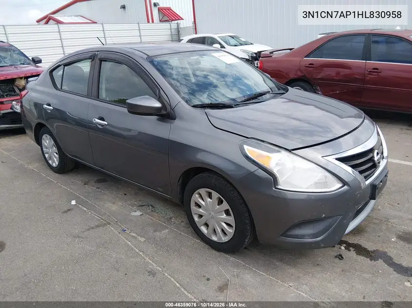 NISSAN VERSA 2017, VIN 3N1CN7AP1HL830958