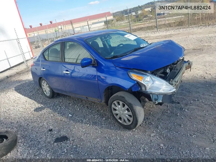 NISSAN VERSA 2017, VIN 3N1CN7AP4HL882424