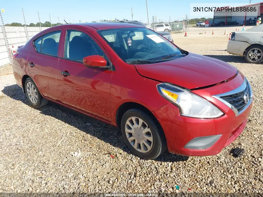 NISSAN VERSA 2017, VIN 3N1CN7AP9HL888686