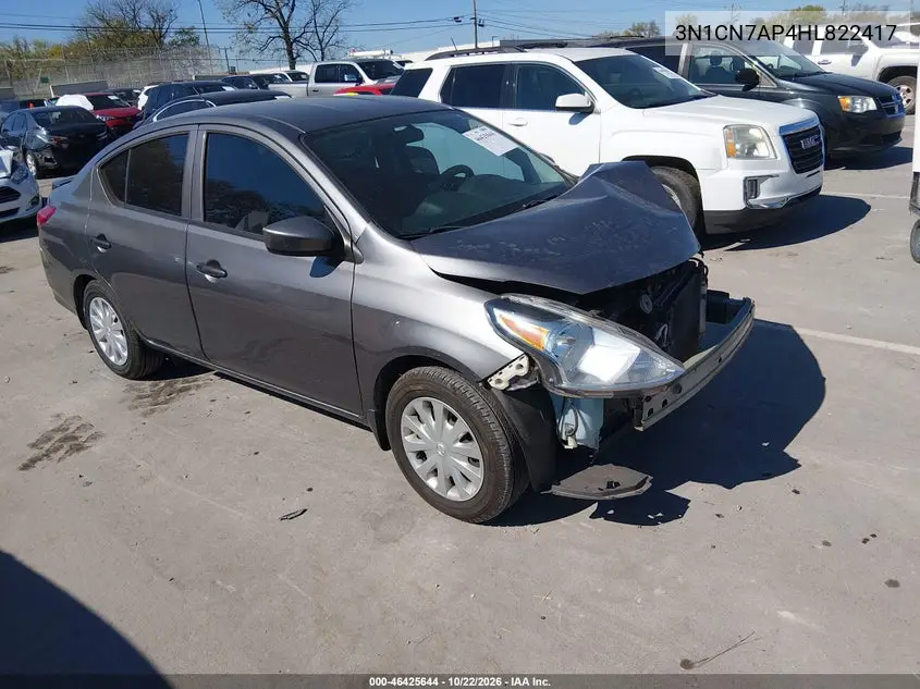 NISSAN VERSA 2017, VIN 3N1CN7AP4HL822417