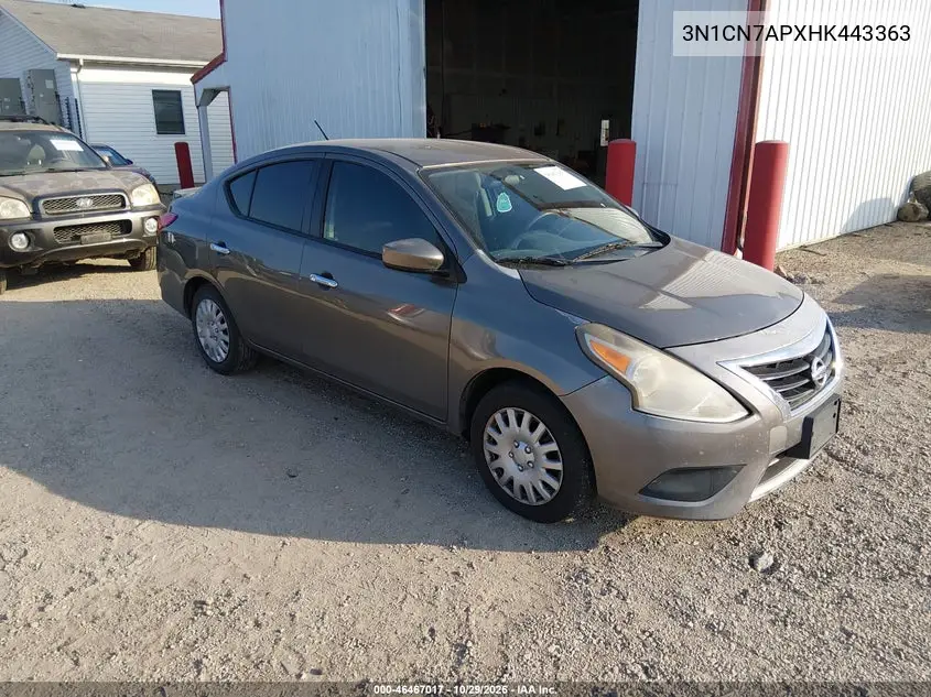NISSAN VERSA 2017, VIN 3N1CN7APXHK443363