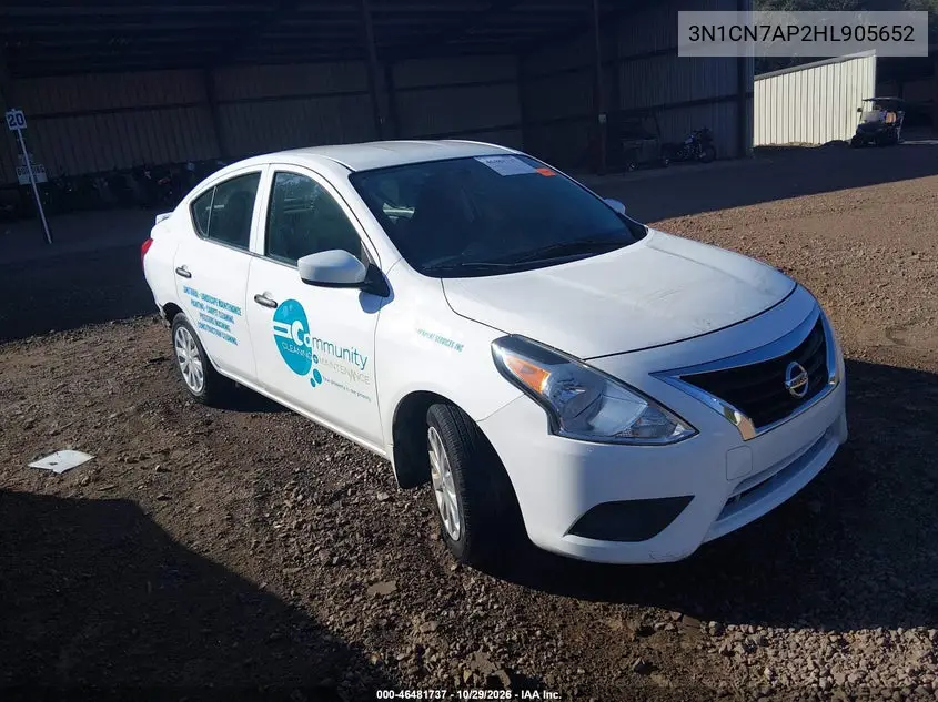 NISSAN VERSA 2017, VIN 3N1CN7AP2HL905652