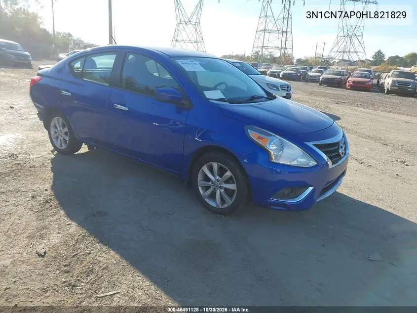 NISSAN VERSA 2017, VIN 3N1CN7AP0HL821829