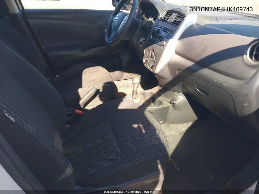 NISSAN VERSA 2017, VIN 3N1CN7AP4HK409743