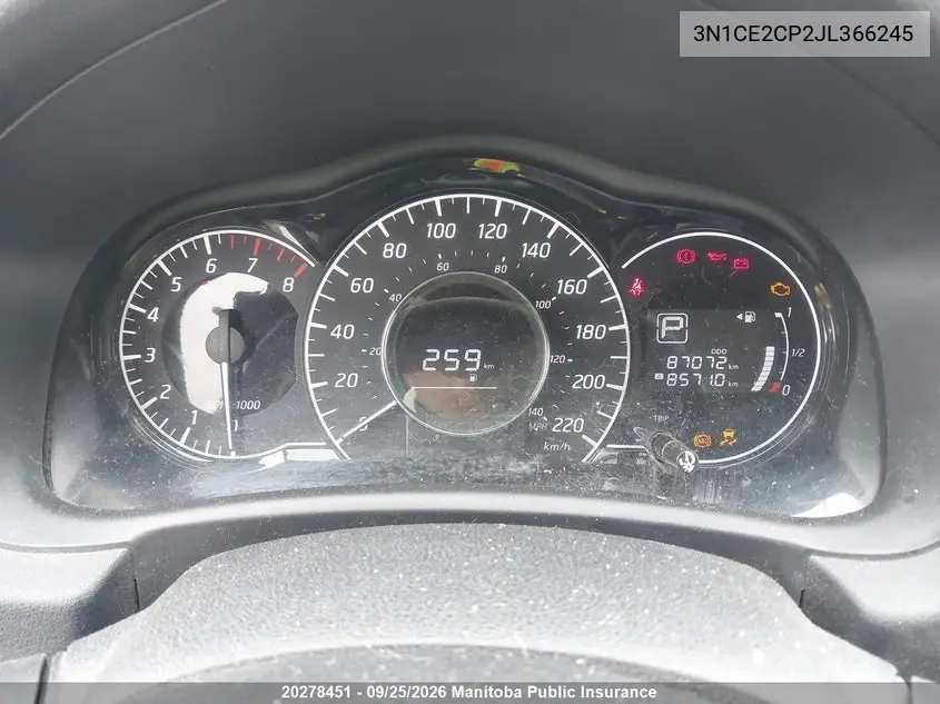 2018 NISSAN VERSA VIN 3N1CE2CP2JL366245 — фото 14
