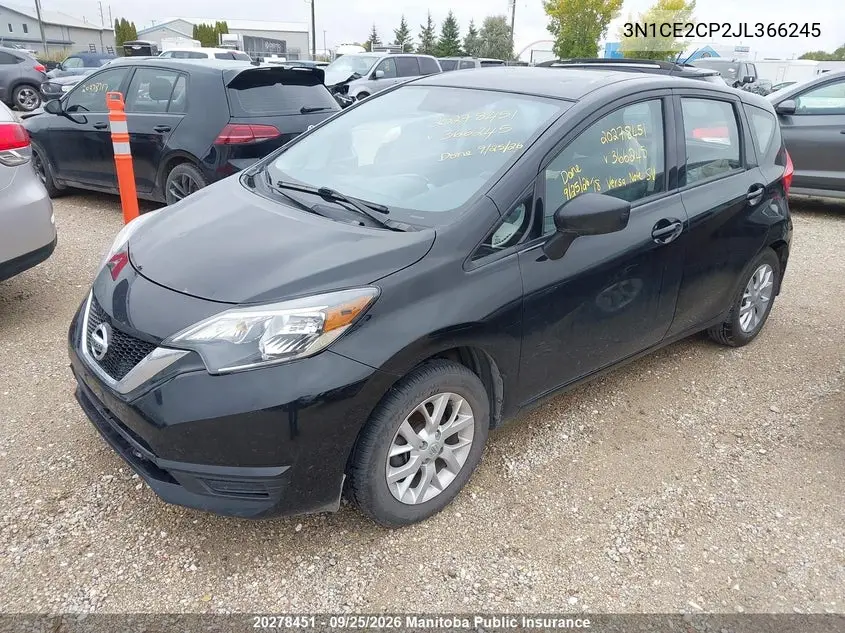 2018 NISSAN VERSA VIN 3N1CE2CP2JL366245 — фото 2