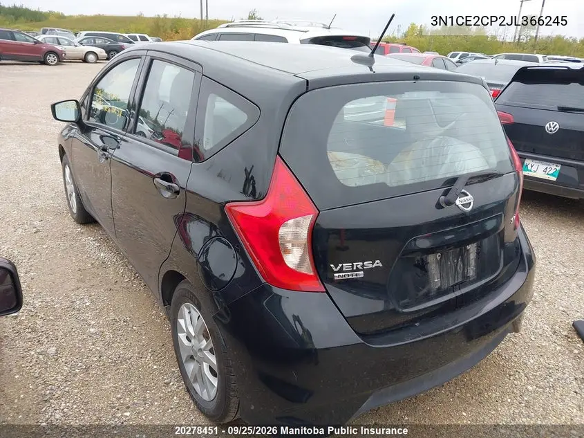 2018 NISSAN VERSA VIN 3N1CE2CP2JL366245 — фото 3