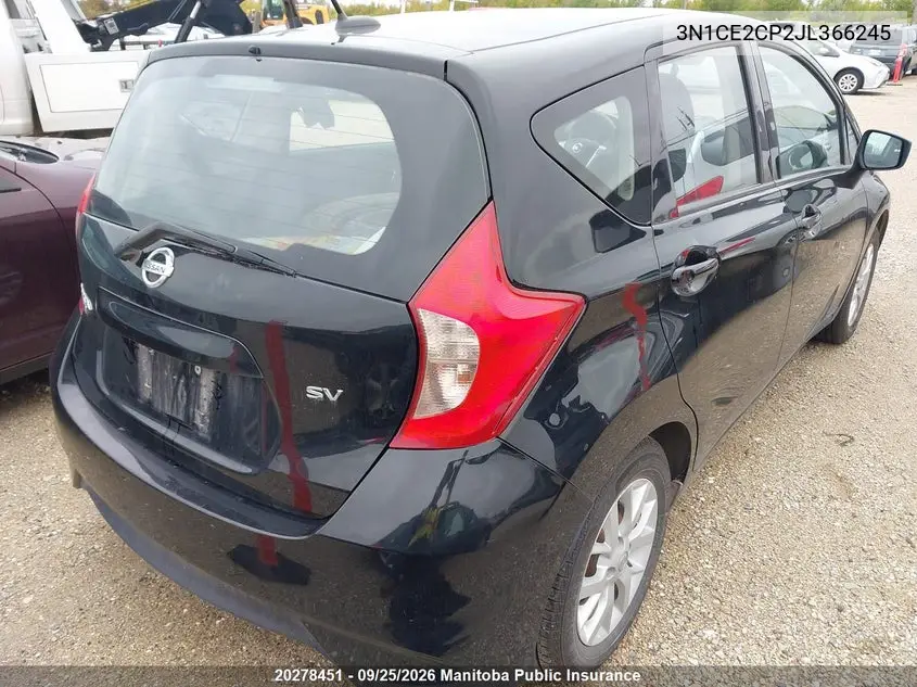 2018 NISSAN VERSA VIN 3N1CE2CP2JL366245 — фото 4