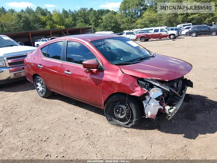 NISSAN VERSA 2018, VIN 3N1CN7AP6JL855540