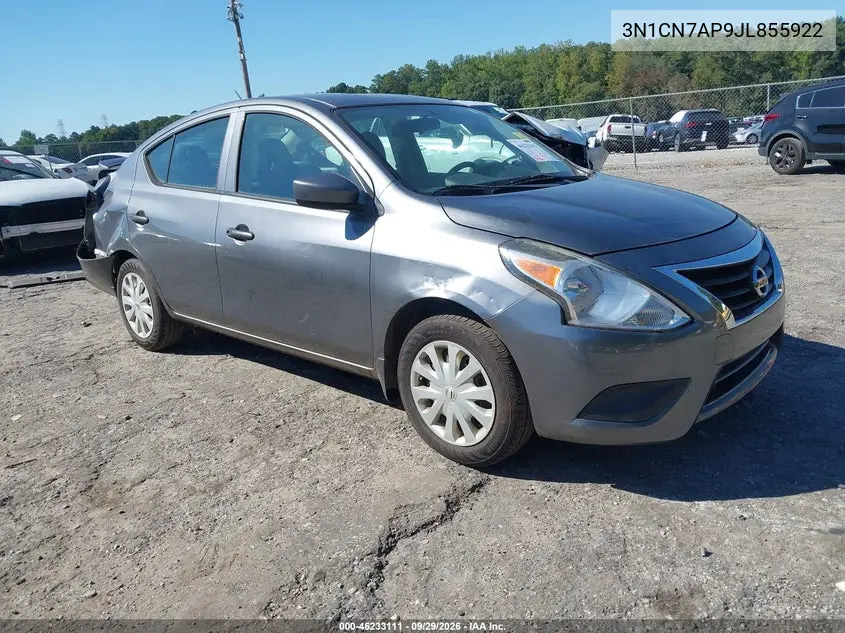 NISSAN VERSA 2018, VIN 3N1CN7AP9JL855922