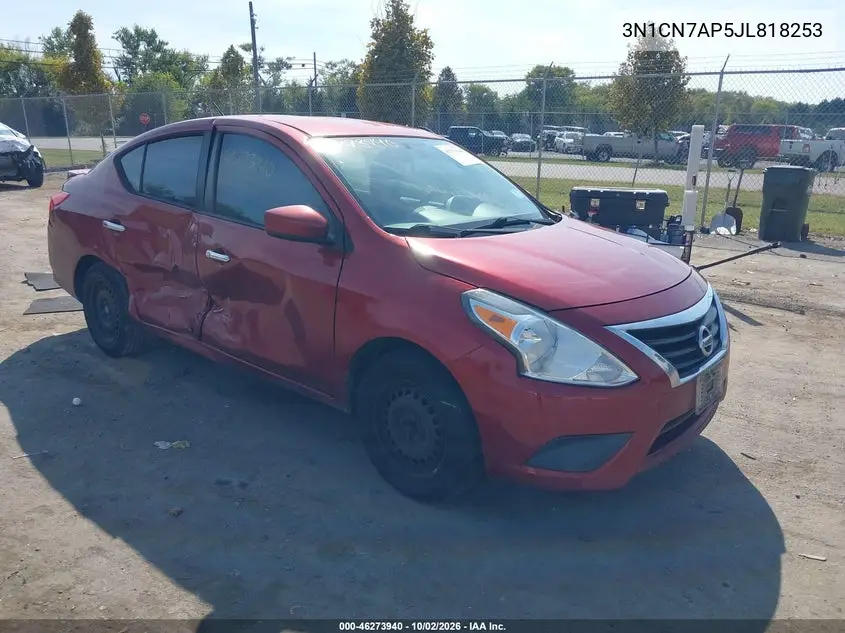 NISSAN VERSA 2018, VIN 3N1CN7AP5JL818253