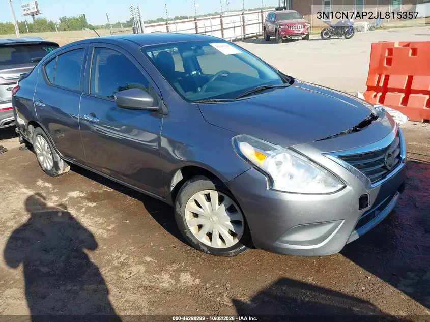 NISSAN VERSA 2018, VIN 3N1CN7AP2JL815357