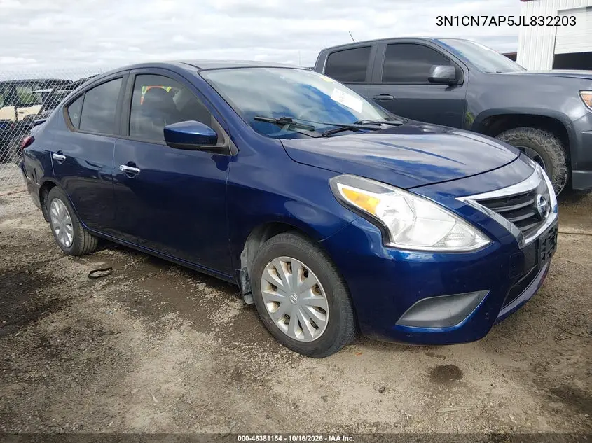NISSAN VERSA 2018, VIN 3N1CN7AP5JL832203