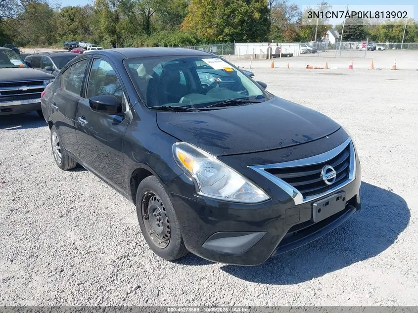 NISSAN VERSA 2019, VIN 3N1CN7AP0KL813902