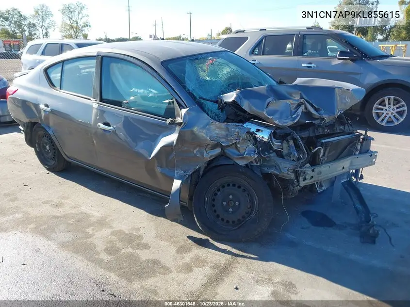 NISSAN VERSA 2019, VIN 3N1CN7AP9KL855615
