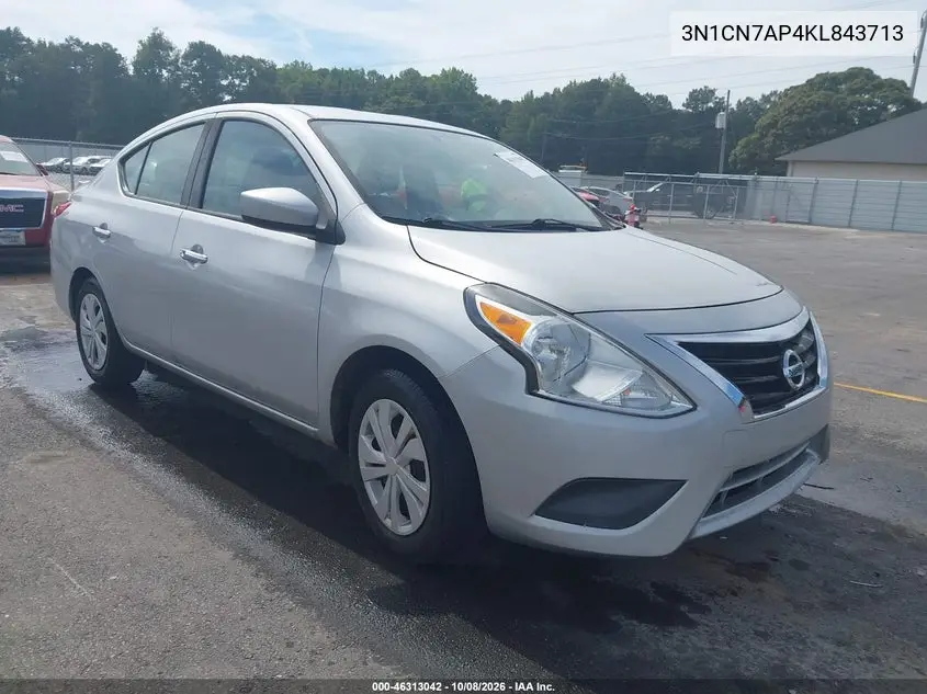 NISSAN VERSA 2019, VIN 3N1CN7AP4KL843713