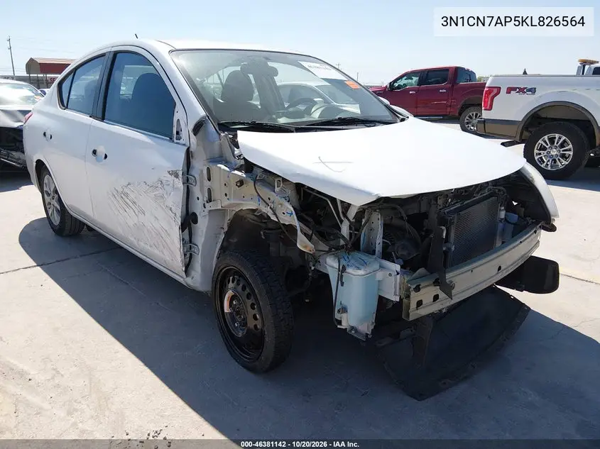 NISSAN VERSA 2019, VIN 3N1CN7AP5KL826564