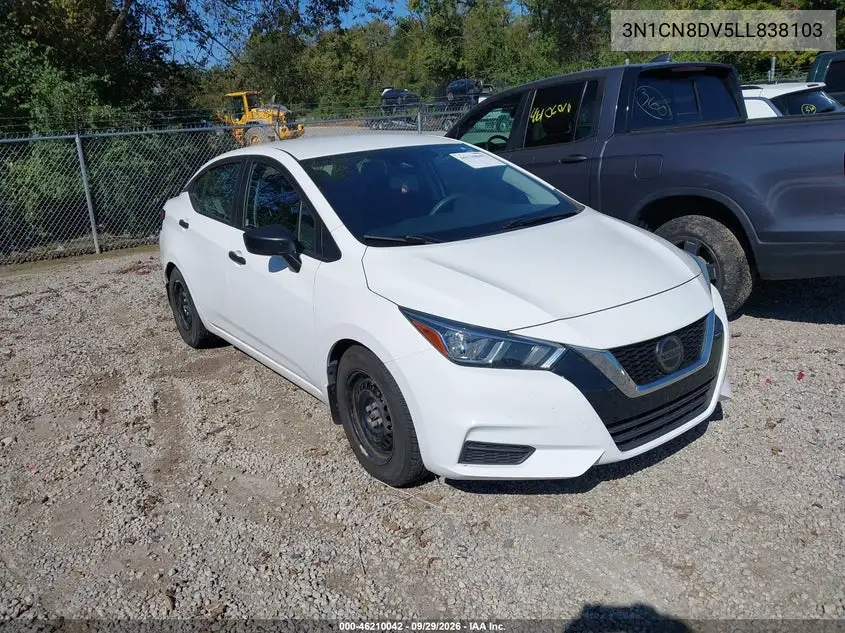 NISSAN VERSA 2020, VIN 3N1CN8DV5LL838103