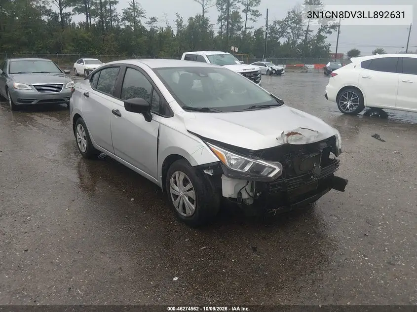 NISSAN VERSA 2020, VIN 3N1CN8DV3LL892631