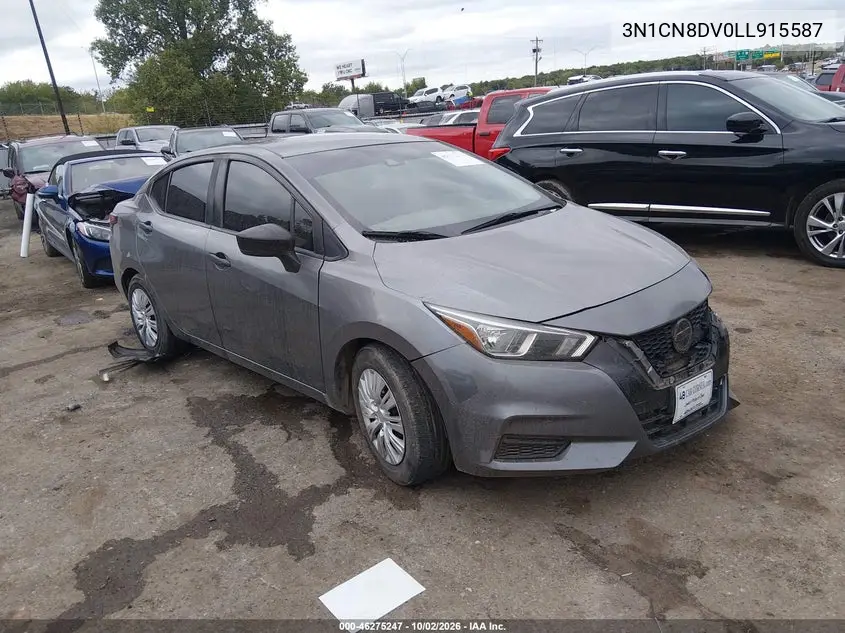 NISSAN VERSA 2020, VIN 3N1CN8DV0LL915587