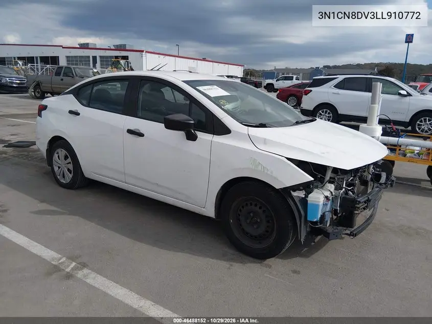 NISSAN VERSA 2020, VIN 3N1CN8DV3LL910772