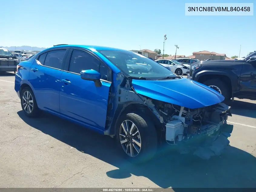 NISSAN VERSA 2021, VIN 3N1CN8EV8ML840458
