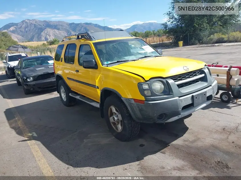 NISSAN XTERRA 2002, VIN 5N1ED28Y42C500966