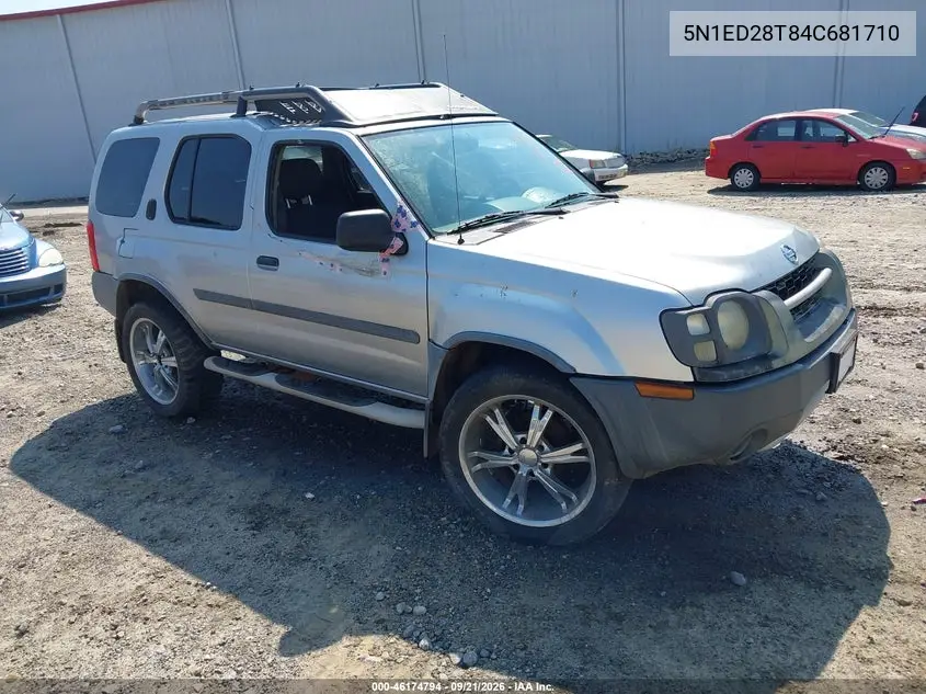 NISSAN XTERRA 2004, VIN 5N1ED28T84C681710