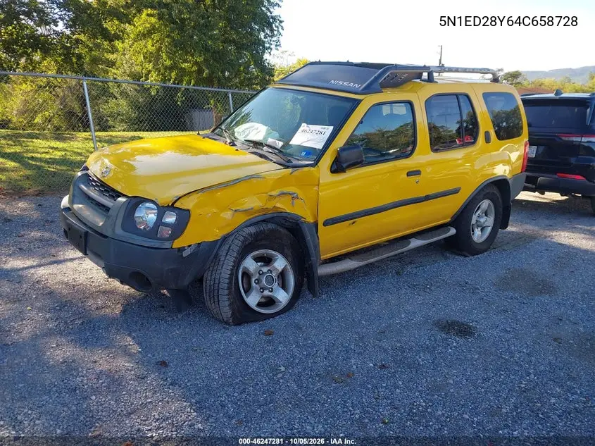 2004 NISSAN XTERRA VIN 5N1ED28Y64C658728 — фото 2