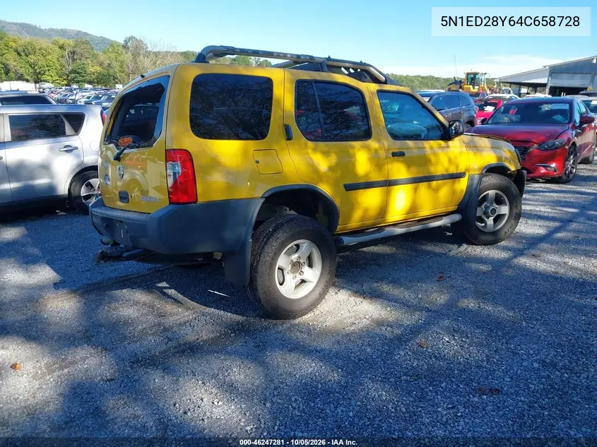2004 NISSAN XTERRA VIN 5N1ED28Y64C658728 — фото 4