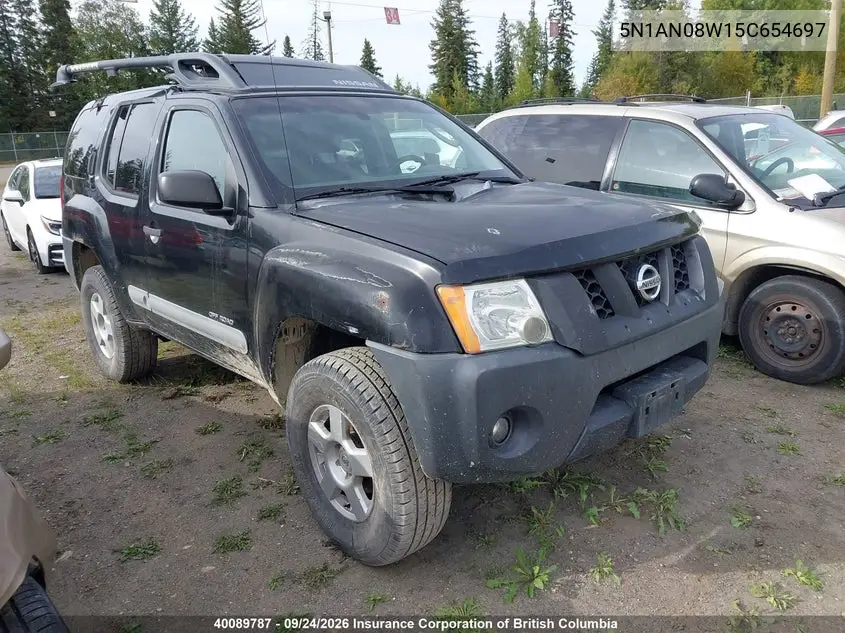 NISSAN XTERRA 2005, VIN 5N1AN08W15C654697