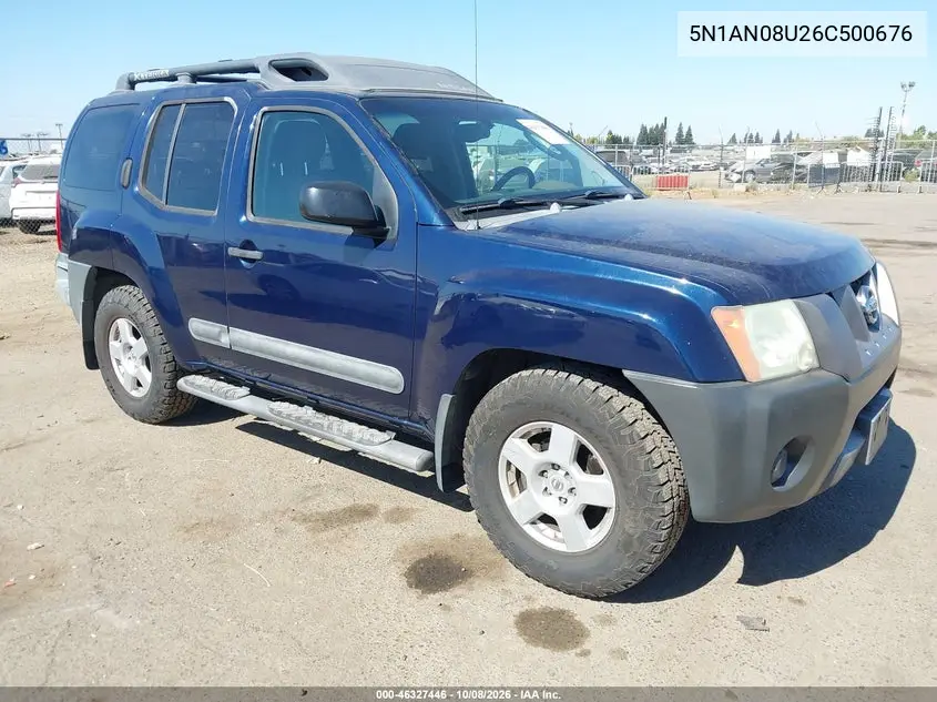 NISSAN XTERRA 2006, VIN 5N1AN08U26C500676