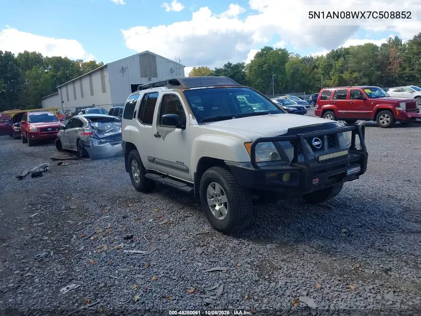 NISSAN XTERRA 2007, VIN 5N1AN08WX7C508852