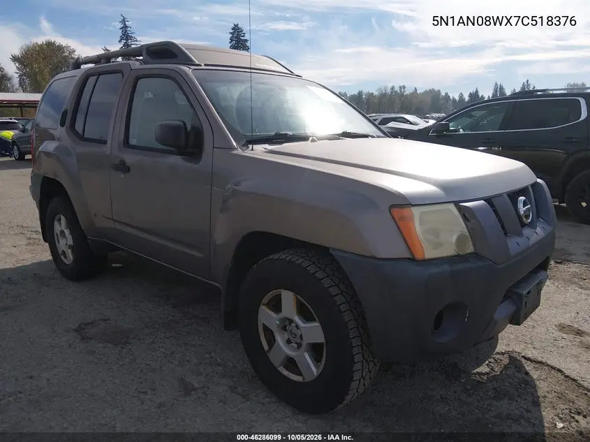 NISSAN XTERRA 2007, VIN 5N1AN08WX7C518376