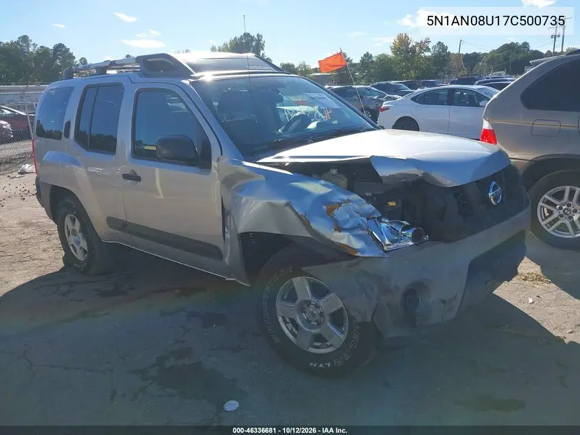 NISSAN XTERRA 2007, VIN 5N1AN08U17C500735