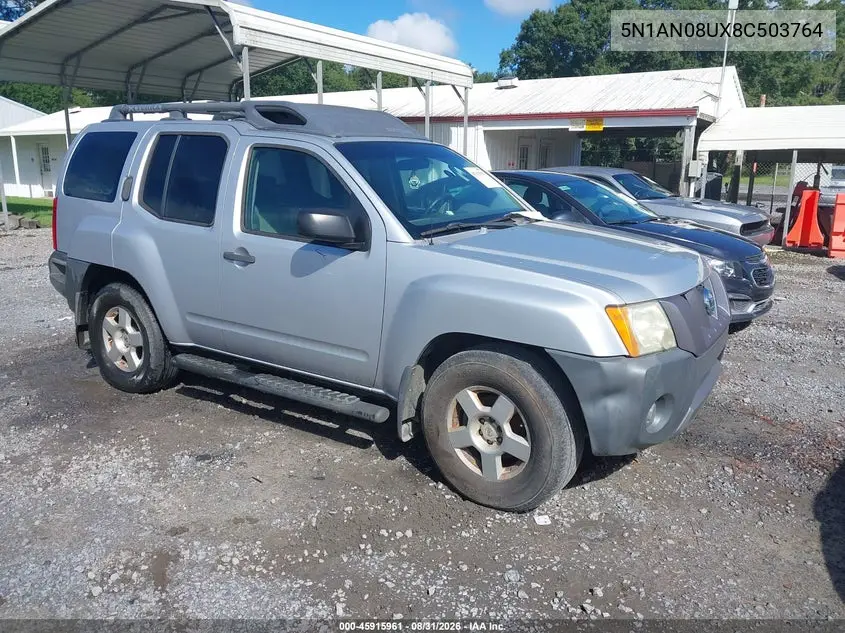 NISSAN XTERRA 2008, VIN 5N1AN08UX8C503764