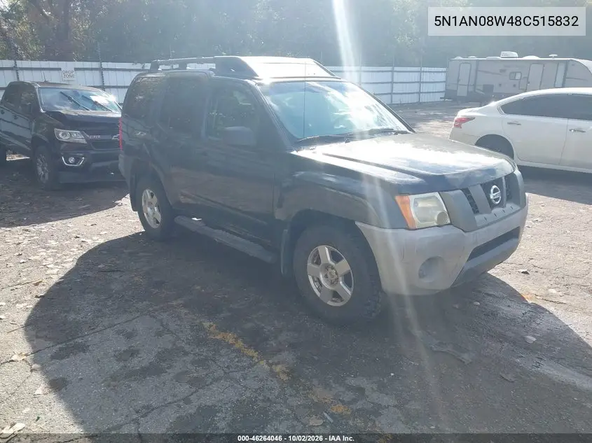 NISSAN XTERRA 2008, VIN 5N1AN08W48C515832