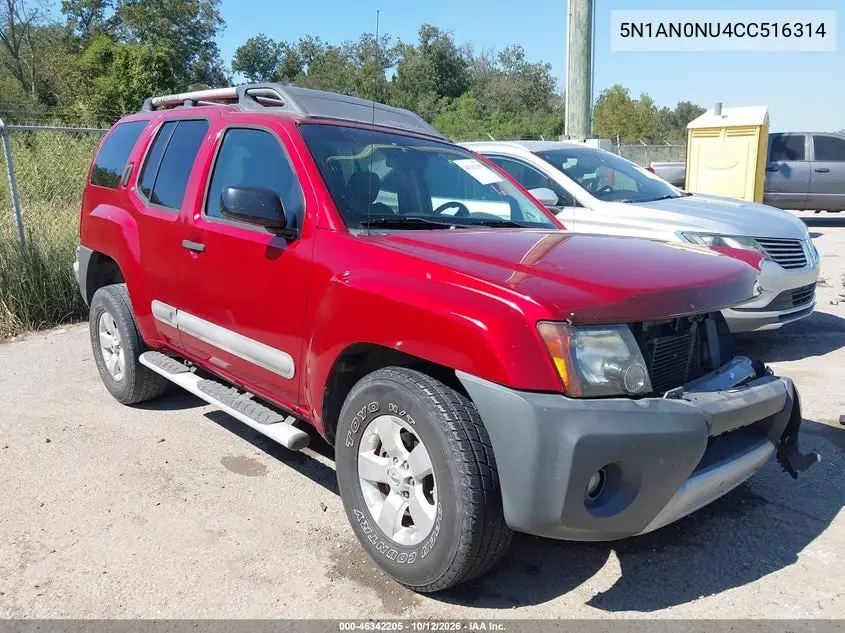 NISSAN XTERRA 2012, VIN 5N1AN0NU4CC516314