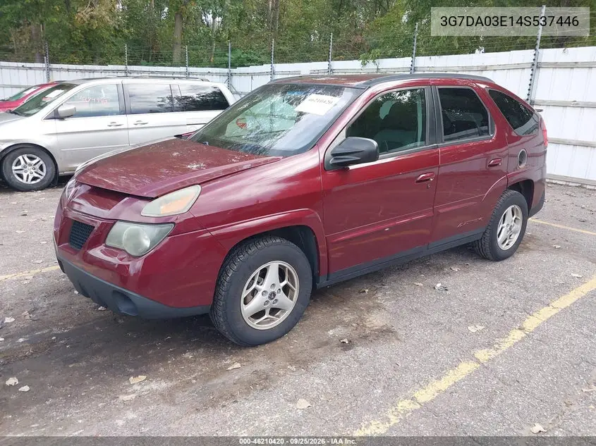 2004 PONTIAC AZTEK VIN 3G7DA03E14S537446 — фото 2