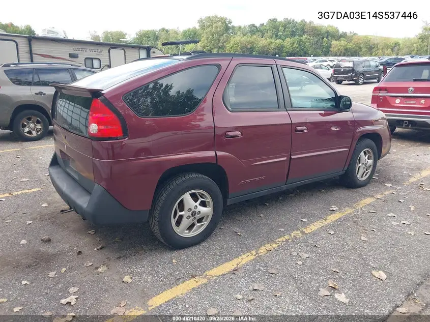 2004 PONTIAC AZTEK VIN 3G7DA03E14S537446 — фото 4