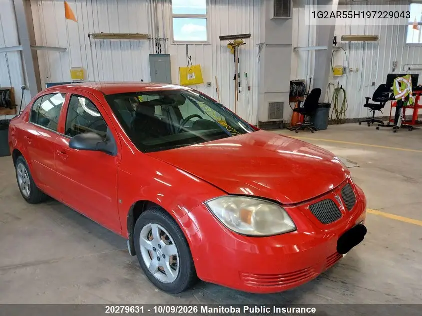 PONTIAC G5 2009, VIN 1G2AR55H197229043