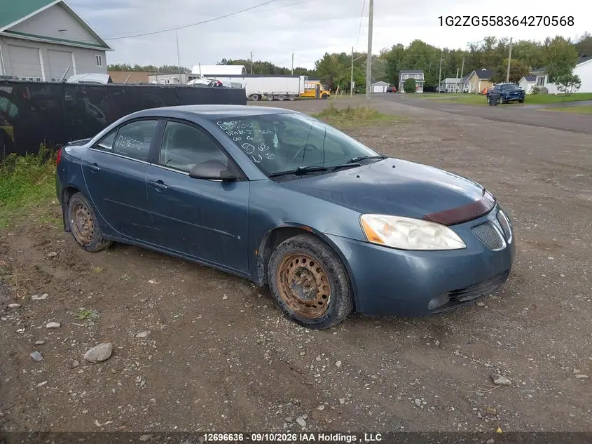 PONTIAC G6 2006, VIN 1G2ZG558364270568