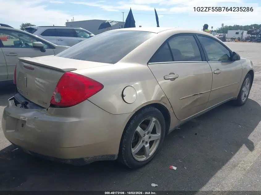 2006 PONTIAC G6 VIN 1G2ZF55B764235286 — фото 4