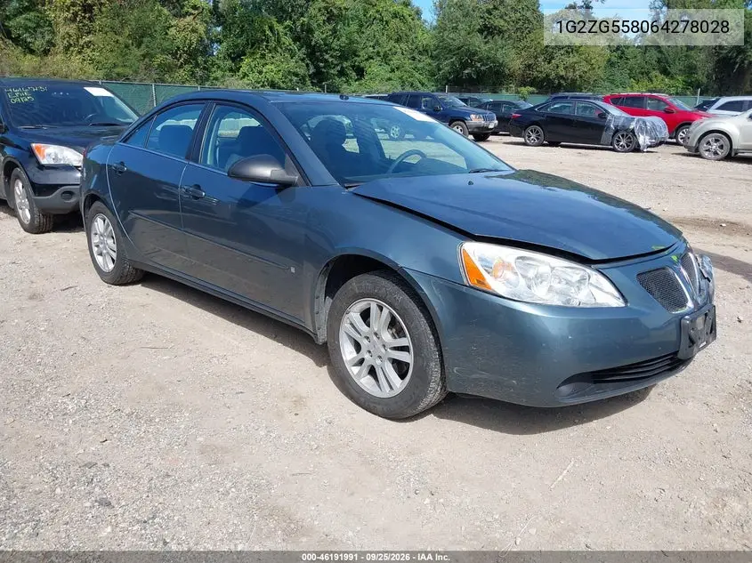 PONTIAC G6 2006, VIN 1G2ZG558064278028