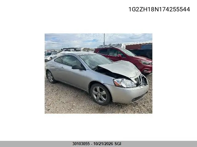PONTIAC G6 2007, VIN 1G2ZH18N174255544