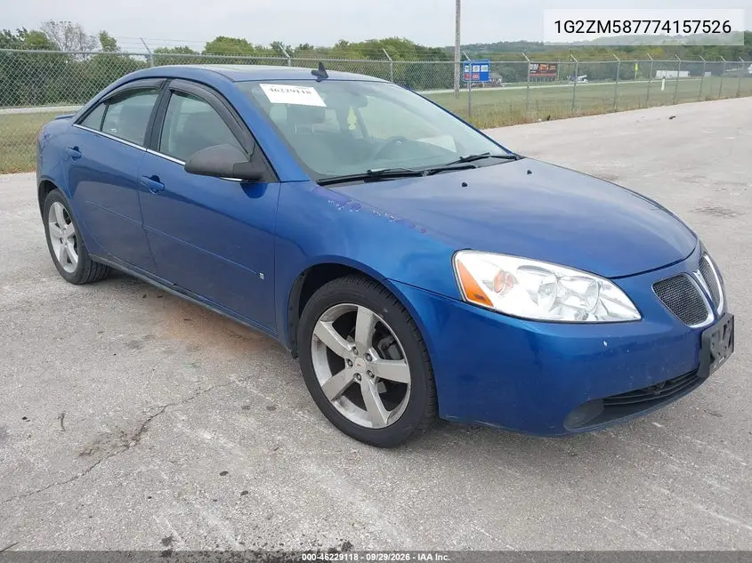 PONTIAC G6 2007, VIN 1G2ZM587774157526