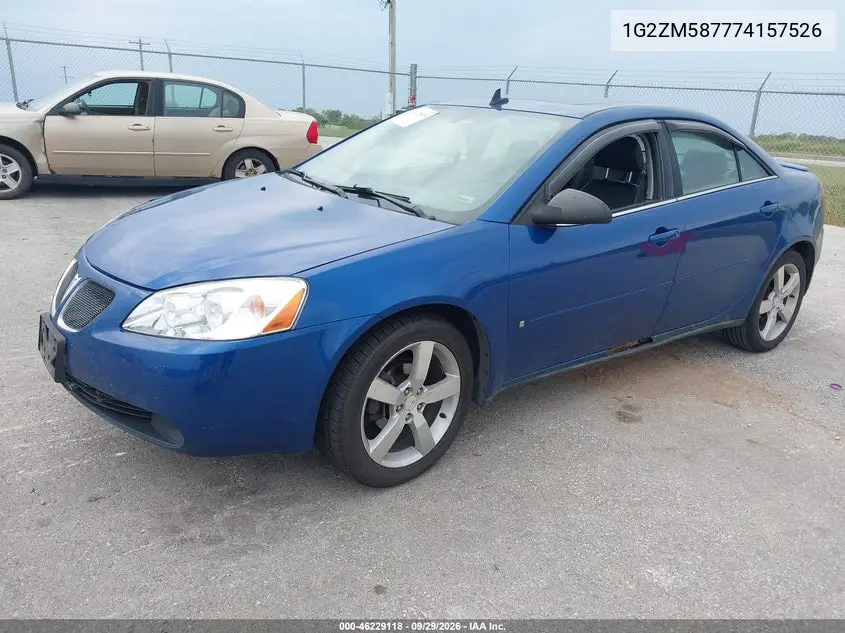2007 PONTIAC G6 VIN 1G2ZM587774157526 — фото 2