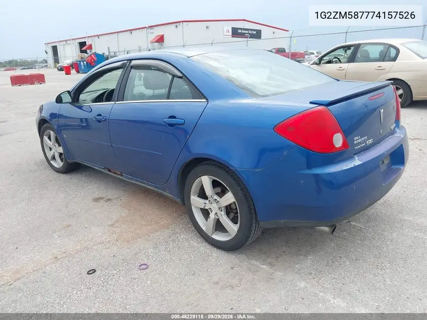2007 PONTIAC G6 VIN 1G2ZM587774157526 — фото 3