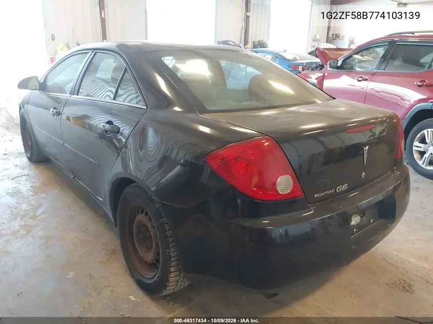 2007 PONTIAC G6 VIN 1G2ZF58B774103139 — фото 3